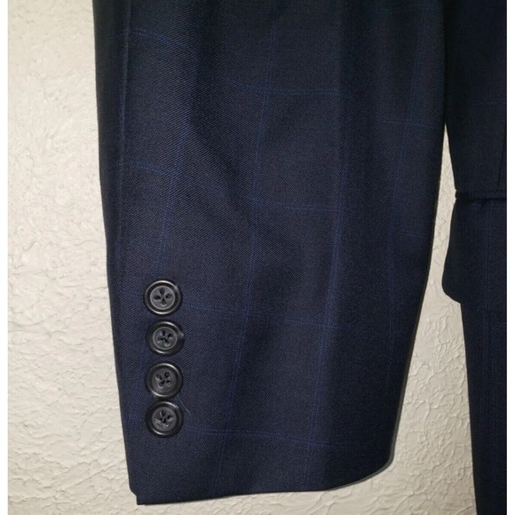 Burberry London Sz 44 L Bond Suit Jacket Sport Coat Men's Navy Blazer 100% Wool - Picture 7 of 15